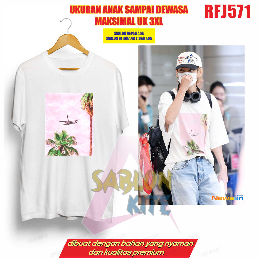 Gratis Fotocard Kaos Taehyun pohon kelapa RFJ571