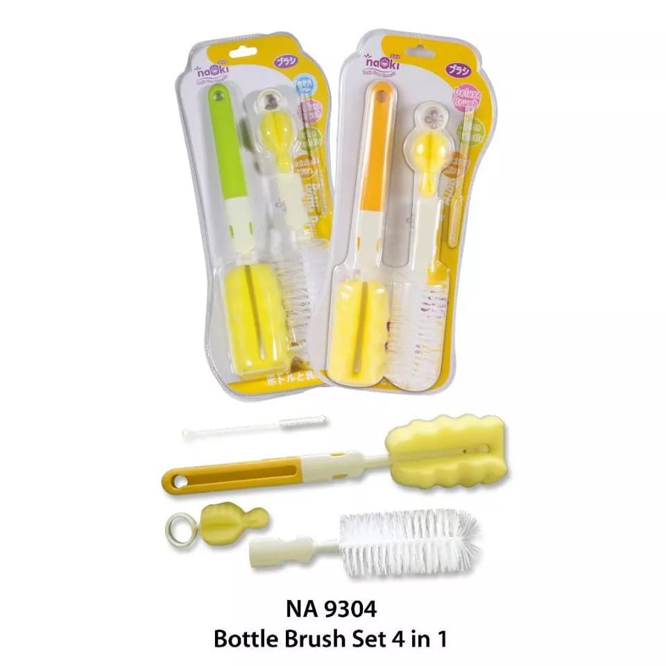 Sikat Sedotan Naoki 4in1 / Bottle Brush Set (BPA Free) TERMURAH