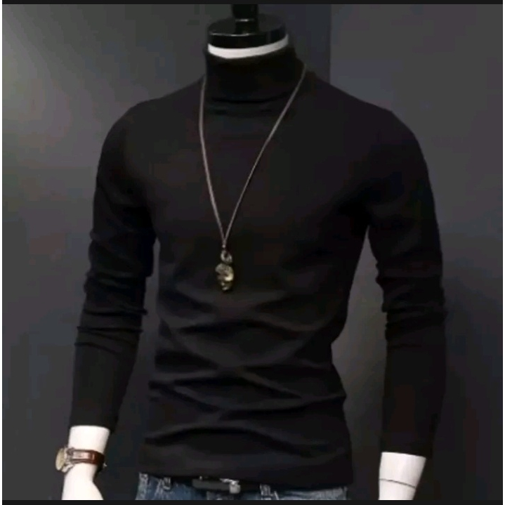 Kaos Rip Leher Tinggi PriaTerlaris  Turtle Neck Rip Pria Distro  Kaos Leher Tinggi Lengan Panjang Pr