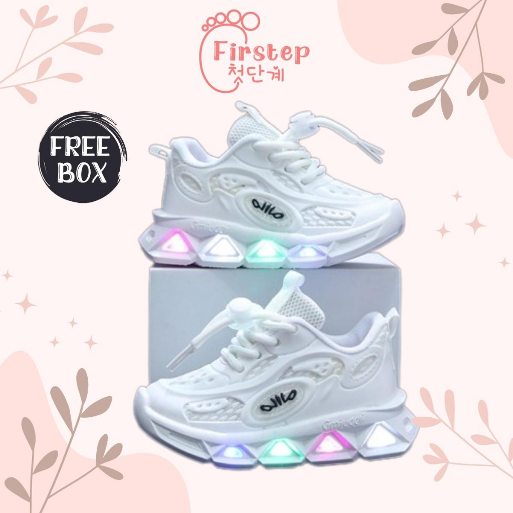 Sepatu Anak Perempuan Dan Laki Laki LED Import Sneaker Anak  Usia 1-5 Tahun FS170