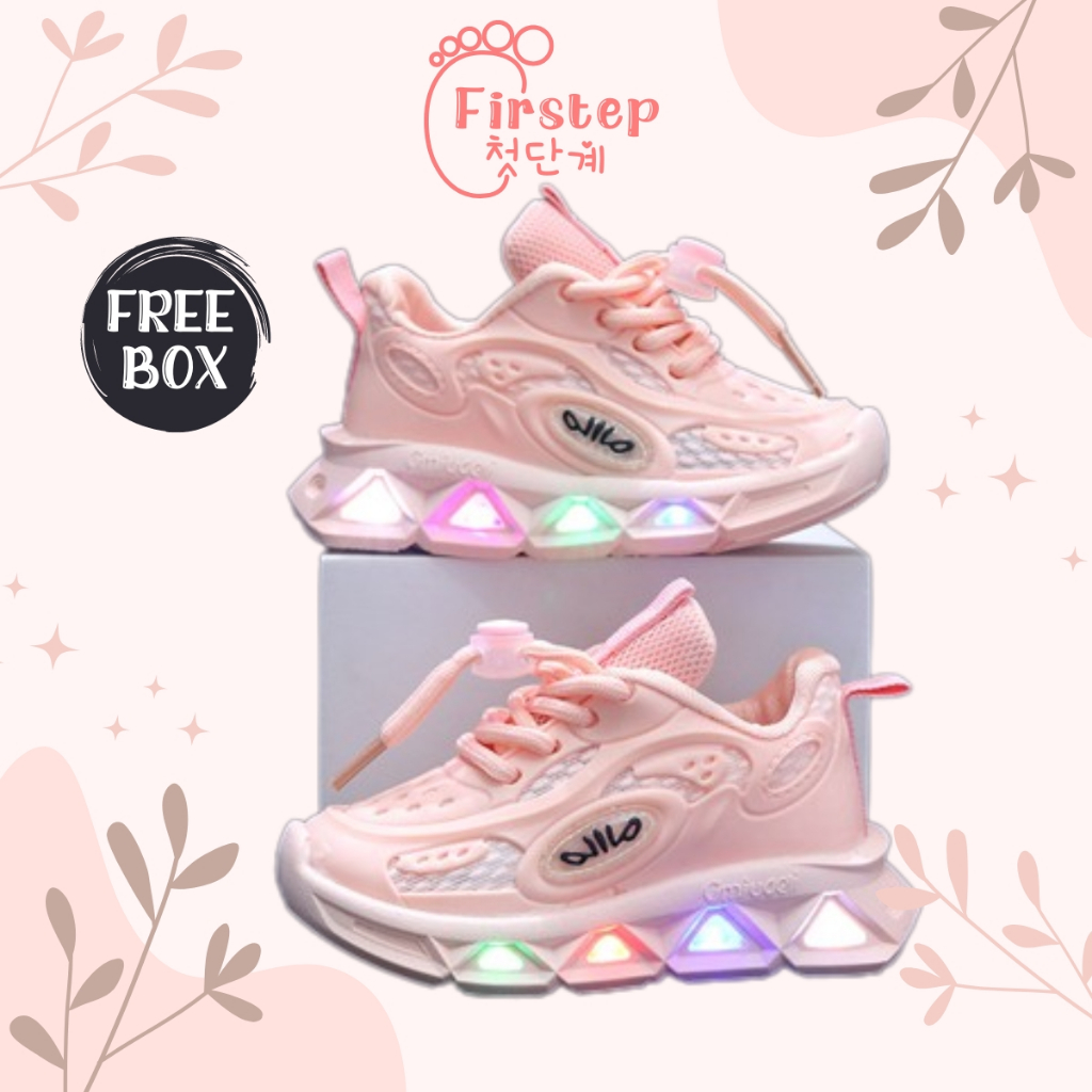 Sepatu Anak Perempuan Dan Laki Laki LED Import Sneaker Anak  Usia 1-5 Tahun FS170