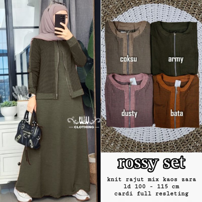 Rossy set knit rajut mix kaos zara by W&W