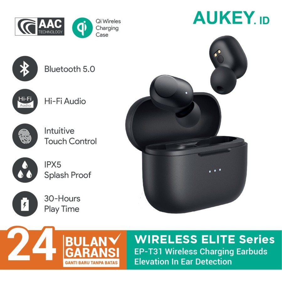 Headset Aukey Earbud TWS EP-T31 Wireless With AAC Decodec IPX 5
