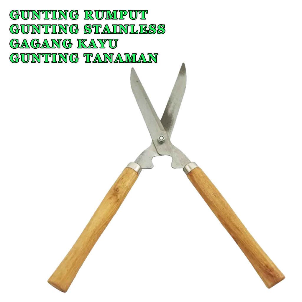 Gunting Gagang Kayu * Gunting Rumput * Gunting Stainless * Uk.47cm