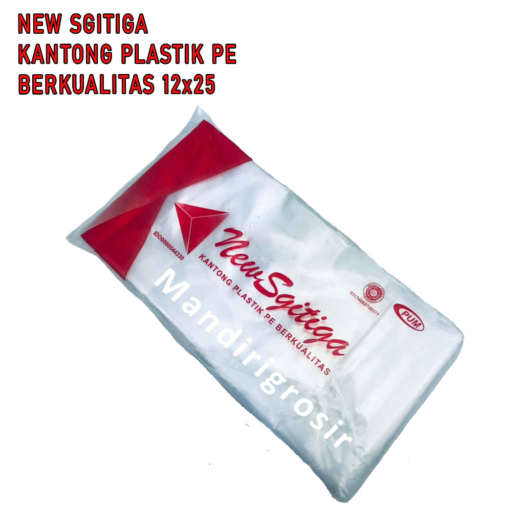 Kantong Plastik PE * New Sgitiga * Plastik Tranparan * Uk.12x25