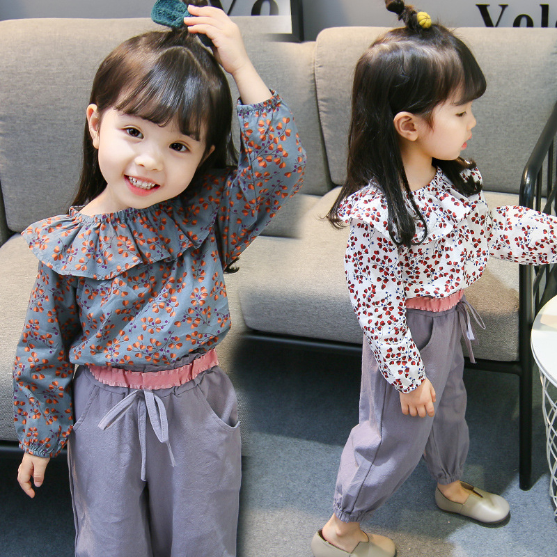 Setelan Baju Anak Perempuan Bunga Kecil Import/Baju Setelan Katun Bayi Import/Baju Bayi Set