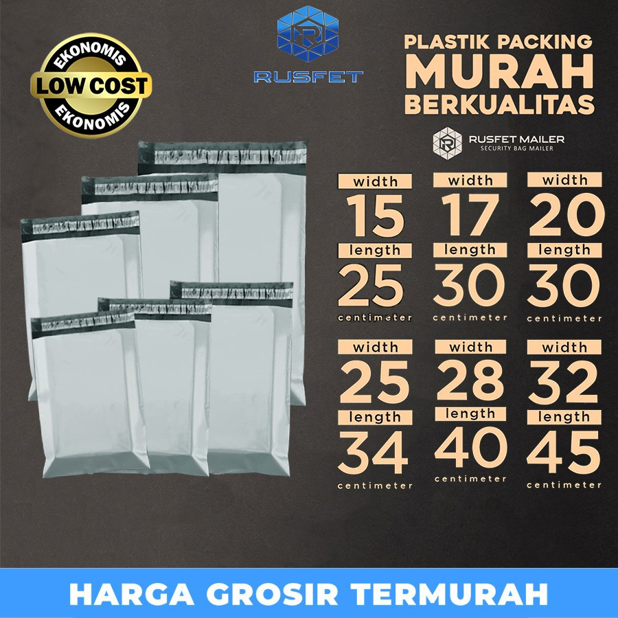 

Plastik Polymailer GRAY Pack LOW COST Rusfet Amplop Packing Polimailer