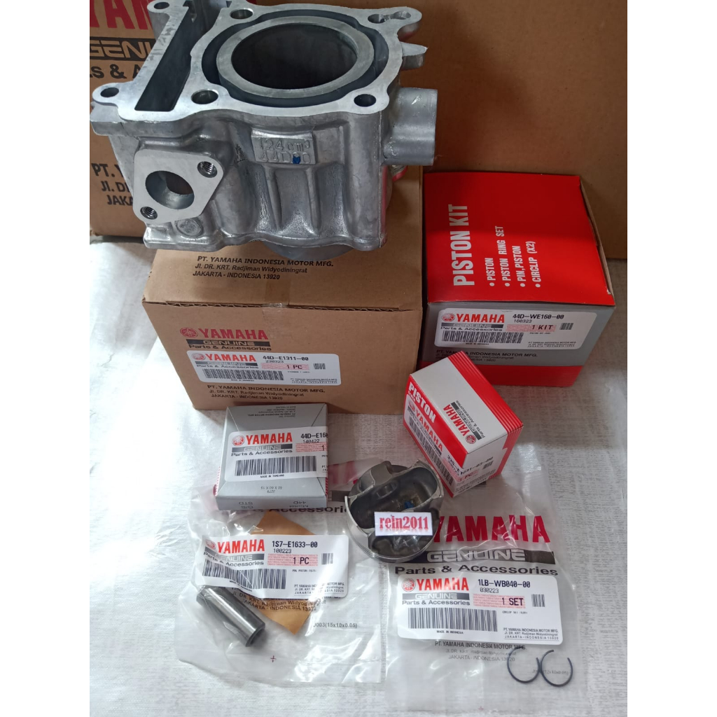 BLOK SEHER XEON KARBU SET PISTON KIT ASLI ORI YAMAHA 44D E1311 00 &amp; 44D WE160 00