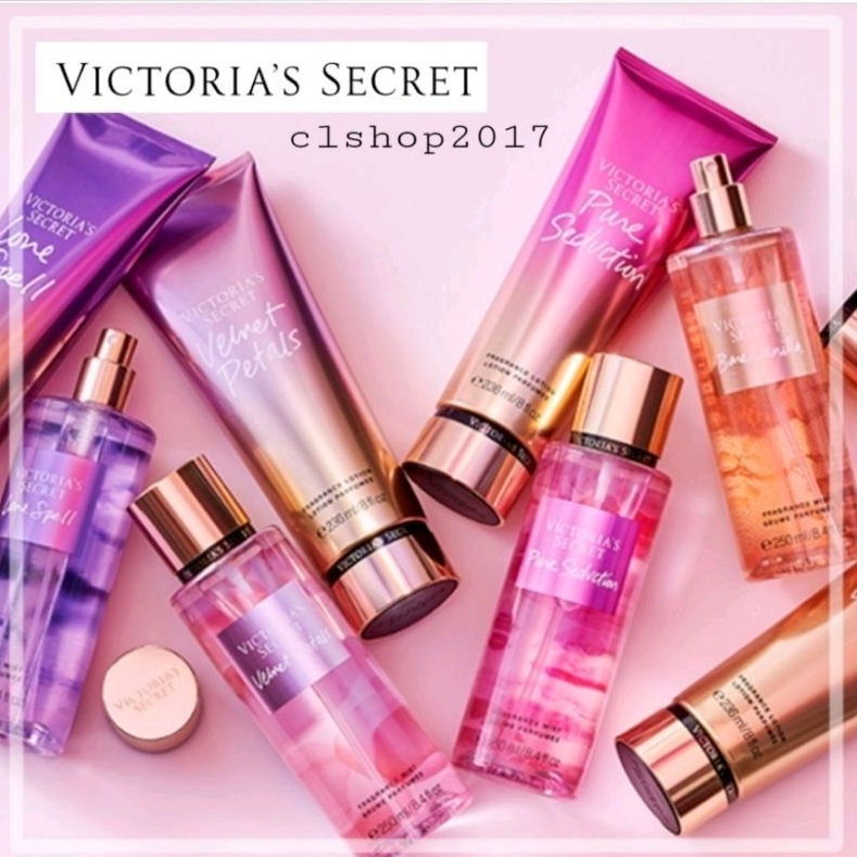 VICTORIA'S SECRET VS FRAGRANCE BODY MIST 250 ML COCONUT PASSION BARE VANILLA AQUA KISS LOVE SPELL ADDICT STRAWBERRIES &amp; CHAMPAGNE VELVET PETALS RUSH SECRET CHARM PEAR GLACE AMBER ROMANCE PURE SEDUCTION ROMANTIC TEMPTATION MIDNIGHT BLOOM RADIANT BERRY MIX