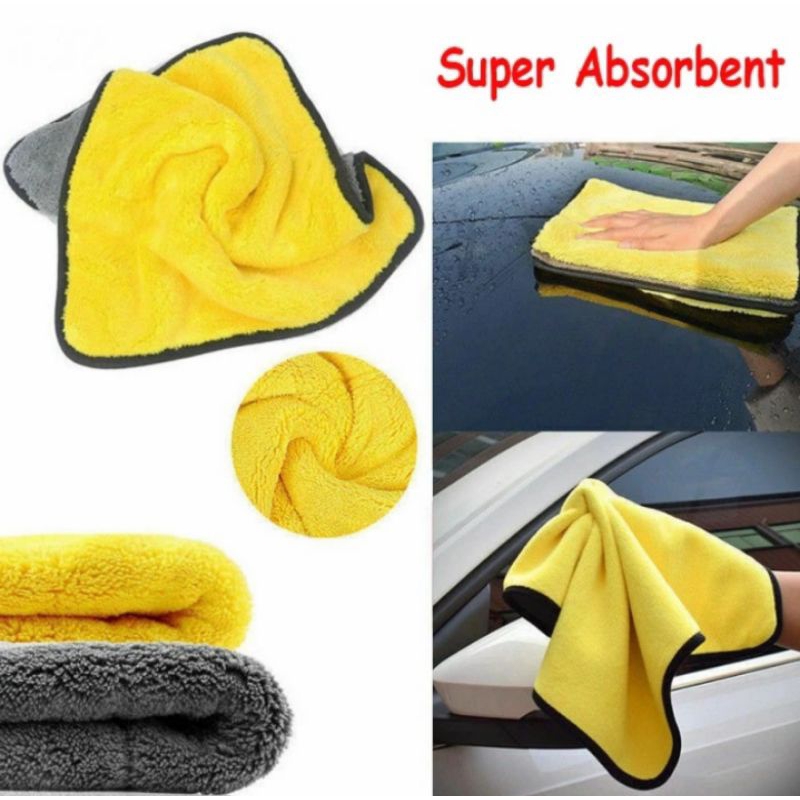 Kain Lap Microfiber Motor Mobil Jumbo Besar Premium Daya Serap Tinggi Lembut Halus Soft 30x30 30x40 30x60