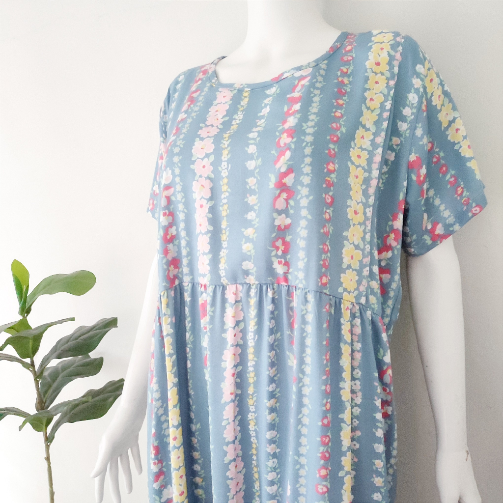 Baju Daster Menyusui Semata Kaki Bukaan Samping Kanan Kiri Rayon | Long Dress Busui Friendly Helopopy Rayon