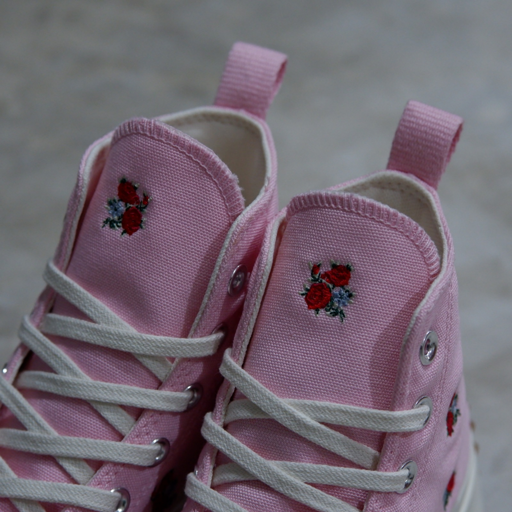 CONVERSE RUN STAR HIKE HI EMBROIDERED FLORAL PINK