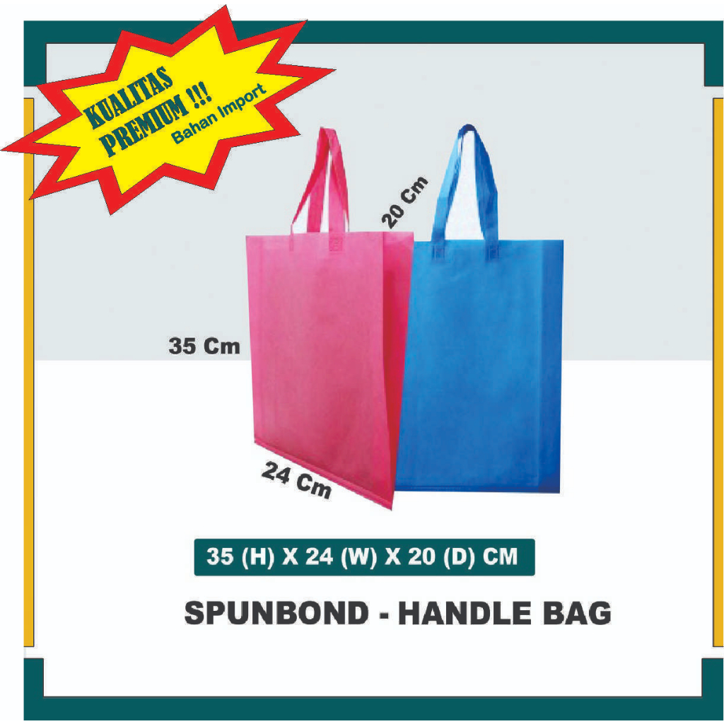 

Tas Spunbond 24x20x35 cm/Tas Kain/Handle Bag/Kualitas Premium/Tas Berkat