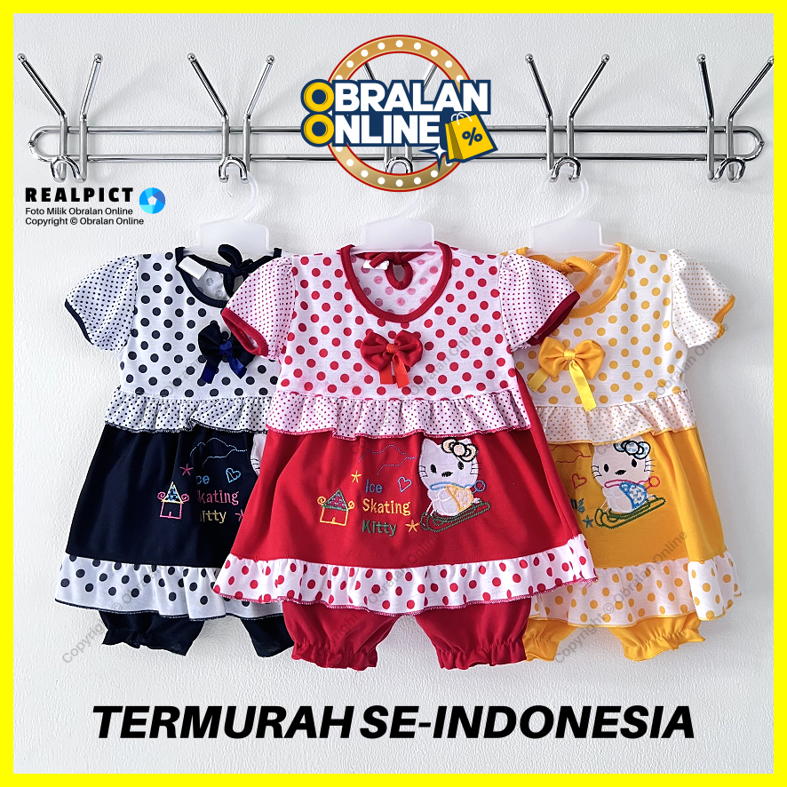 [SDR-YK09] OBRALAN ONLINE, Setelan Dress Bayi 3 - 18 Bulan, Yeiko Ice Skating, Baju Rok Anak Perempu