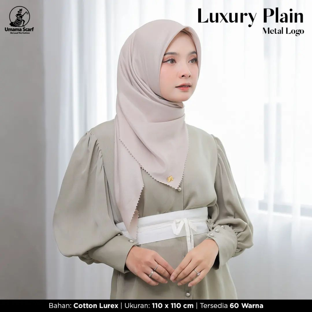 PART 3 LUXURY PLAIN HIJAB GLOWING GLITTER PREMIUM ORI UMAMA - SIZE 110CM JILBAB WISUDA KONDANGAN