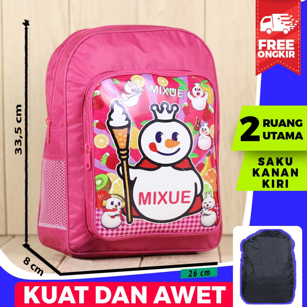 Ransel Anak Lucu Karakter Mixue Pink Ukuran Anak TK Tas Anak Paud Mixue Mini Cantik Bisa Untuk Ngaji Ransel Mini Paud Terbaru