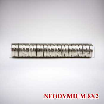 Magnet Neodymium Silinder 8 x 2 mm