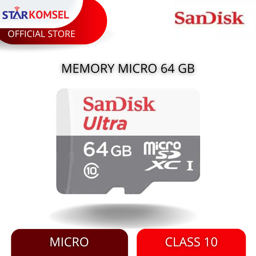 MEMORY MICRO SANDISK 64GB ORIGINAL (MEMORY HP / MEMORY KAMERA)