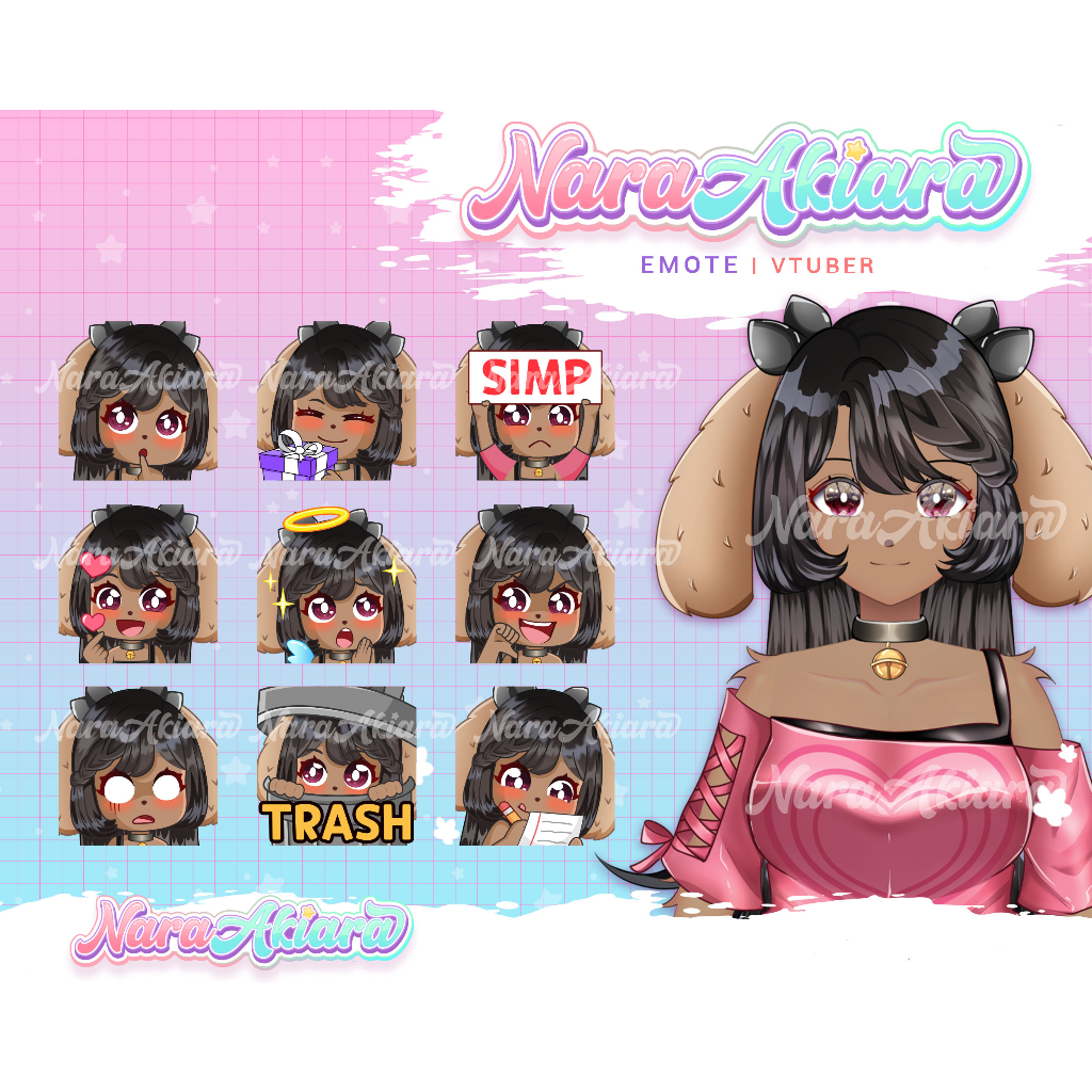 Sambut Penonton dengan Emote Vtuber Siap Pakai, Streamer Twitch, Avatar Vtuber, Aksesori Streaming -