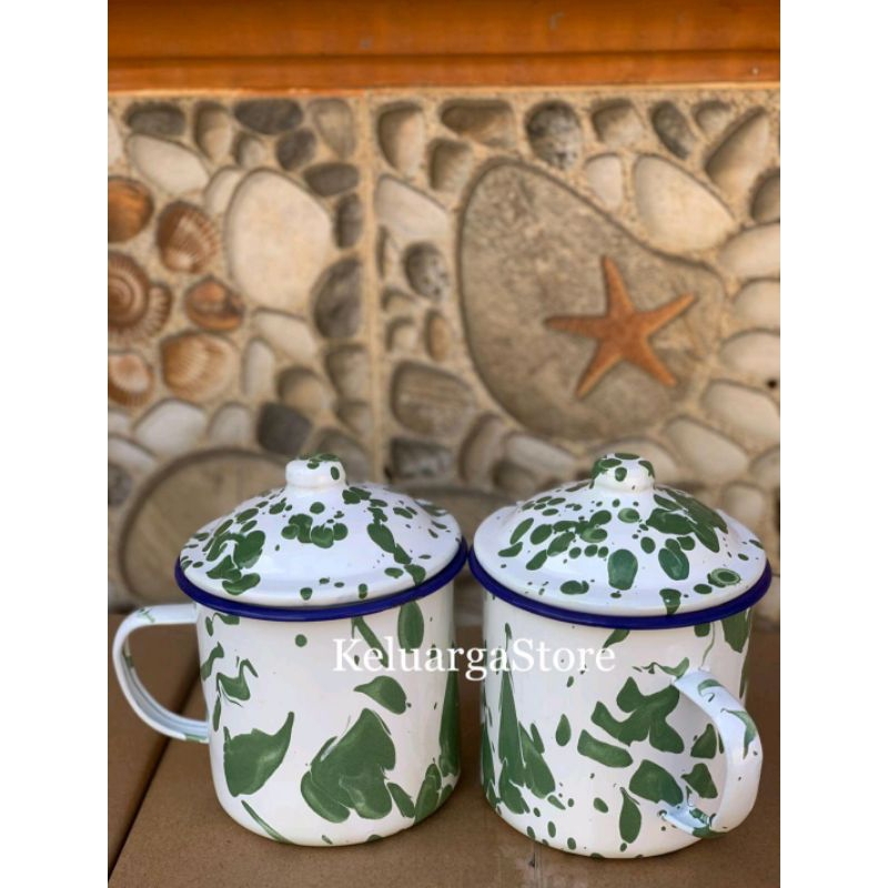 (keluargastore)2 PCS MUG VINTAGE 12CM / MUG JADUL ENAMEL