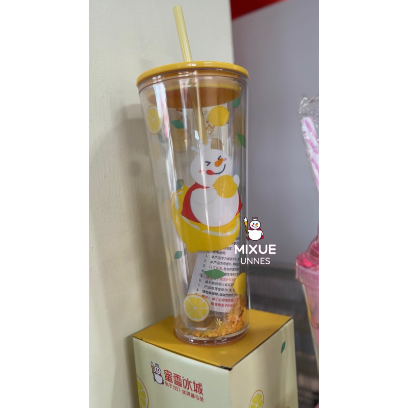 Mixue Lemon Straw Cup Official Original Bottle Botol Tumblr Tumbler Lemonade