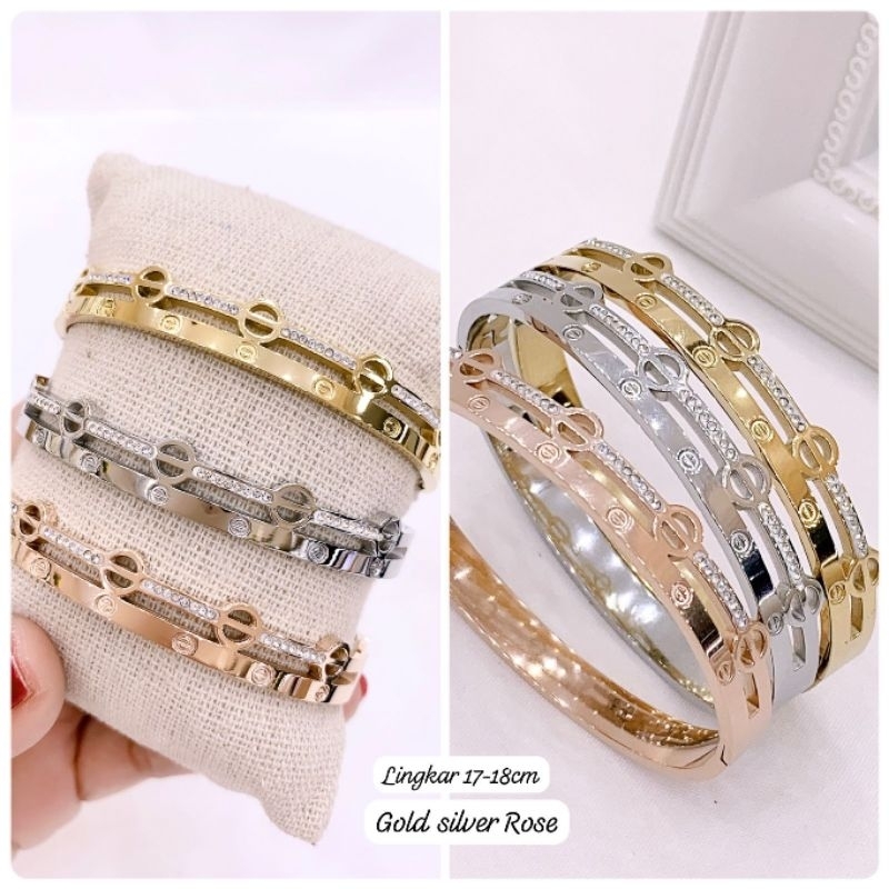 Gelang Titanium asli Premium Quality Anti karat anti alergi Stainless steel ori i818