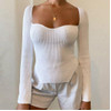 Top Knit Sweater Knit Sexy Knit Top Sweater Tangan Panjang