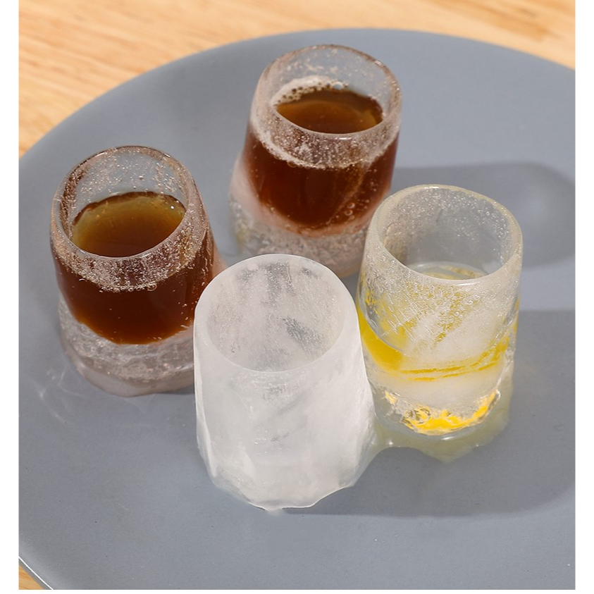 Ice Cube Mold Freeze Model Gelas Mini 3D Cetakan ES Batu One Shot Gelas Seloki Es Batu Unik