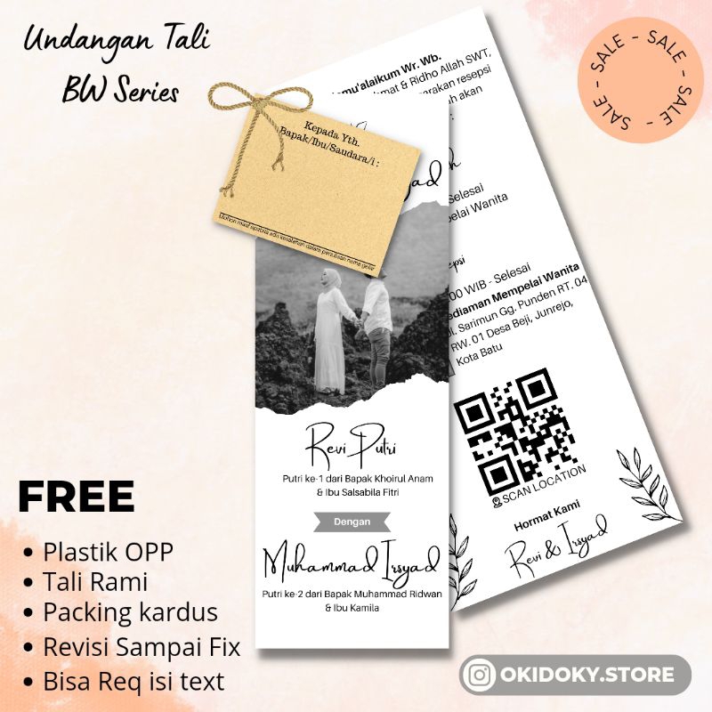 undangan tali rami aesthetic | Undangan pernikahan tali | undangan rustic