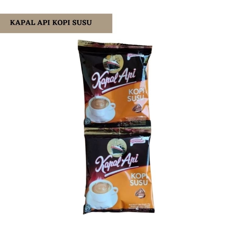 

KAPAL API KOPI SUSU | KAPAL API KOPI SUSU RENTENG 31 GR | KAPAL API KOPI SUSU 10 SACHET