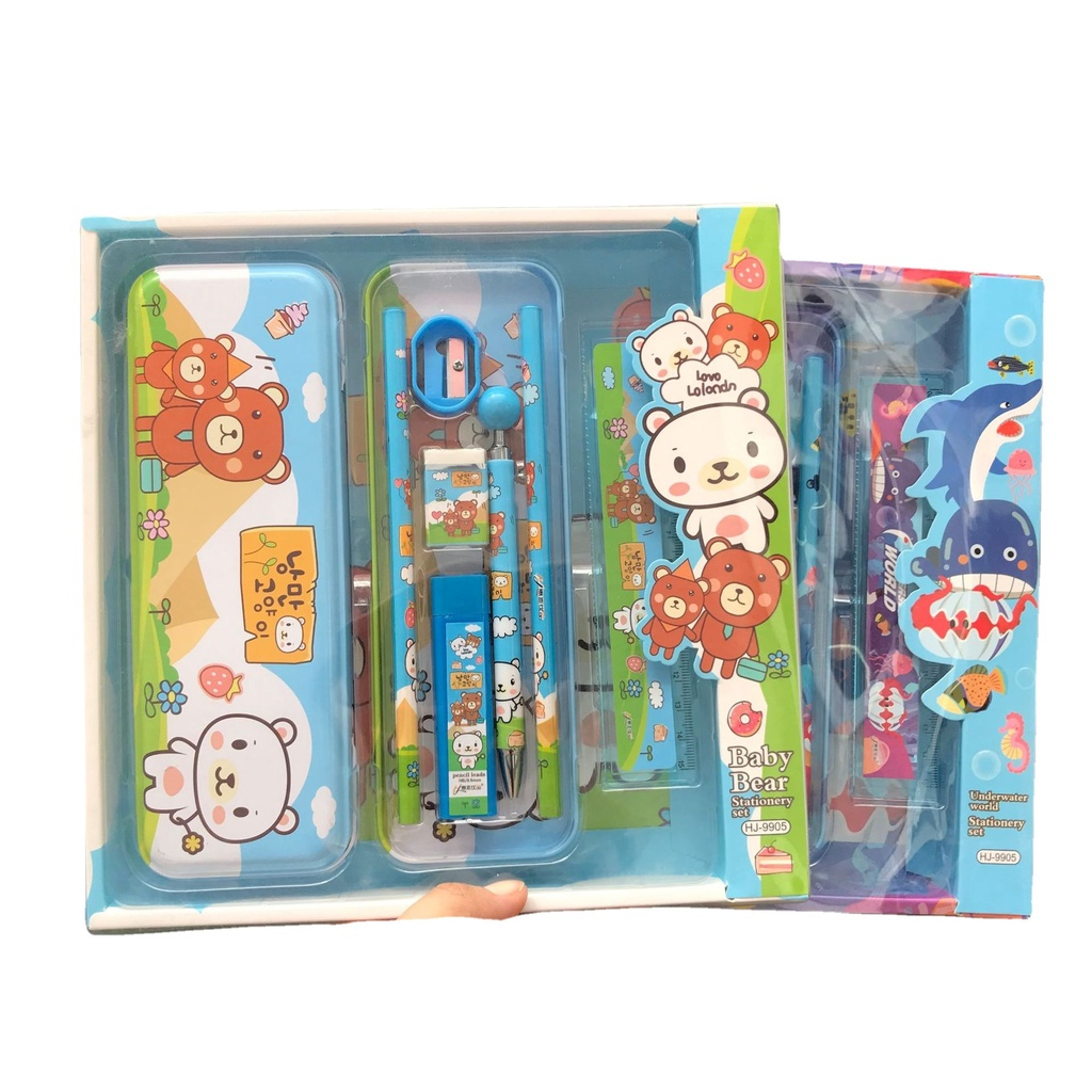 

2010 STATIONARY SET Kotak Pensil Anak Set 7 In 1 Stationery Alat Tulis Kotak Pensil Karakter