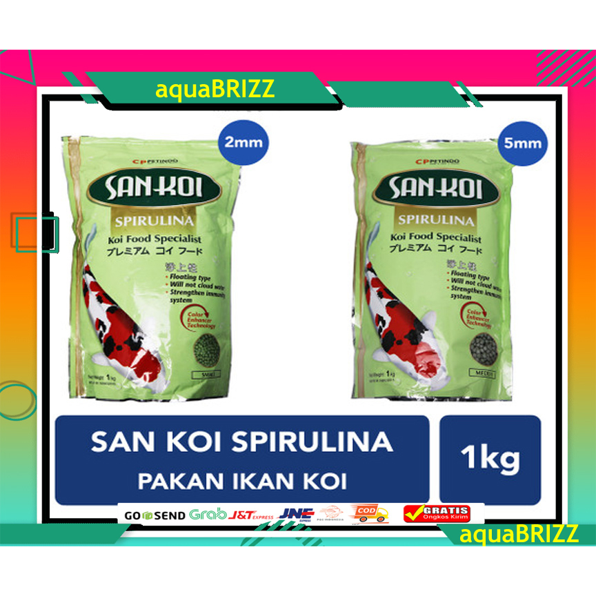 Sankoi San Koi Spirulina Medium M Pakan Makanan Ikan Koi 1kg 1 Kg