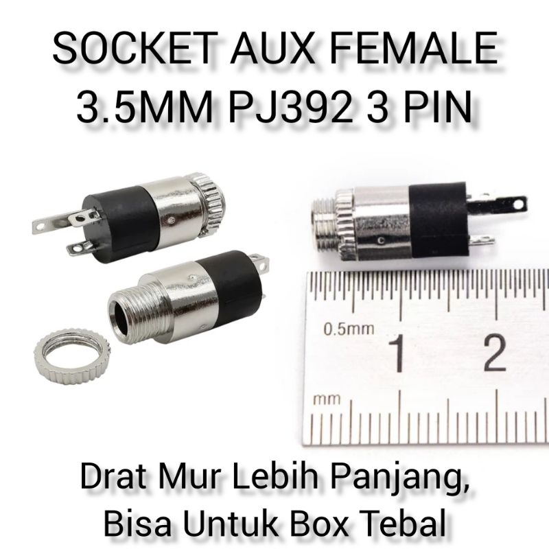 Socket AUX Female 3.5mm 3 Pin PJ392 Stereo Headphone Socket