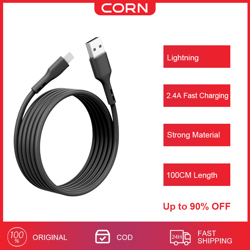 Corn Kabel Data kabel Lightning charger 2.4A QC3.0 Fast Charging Kompatibel untuk ios 6 7 8 X XS XR 11 Pro Max