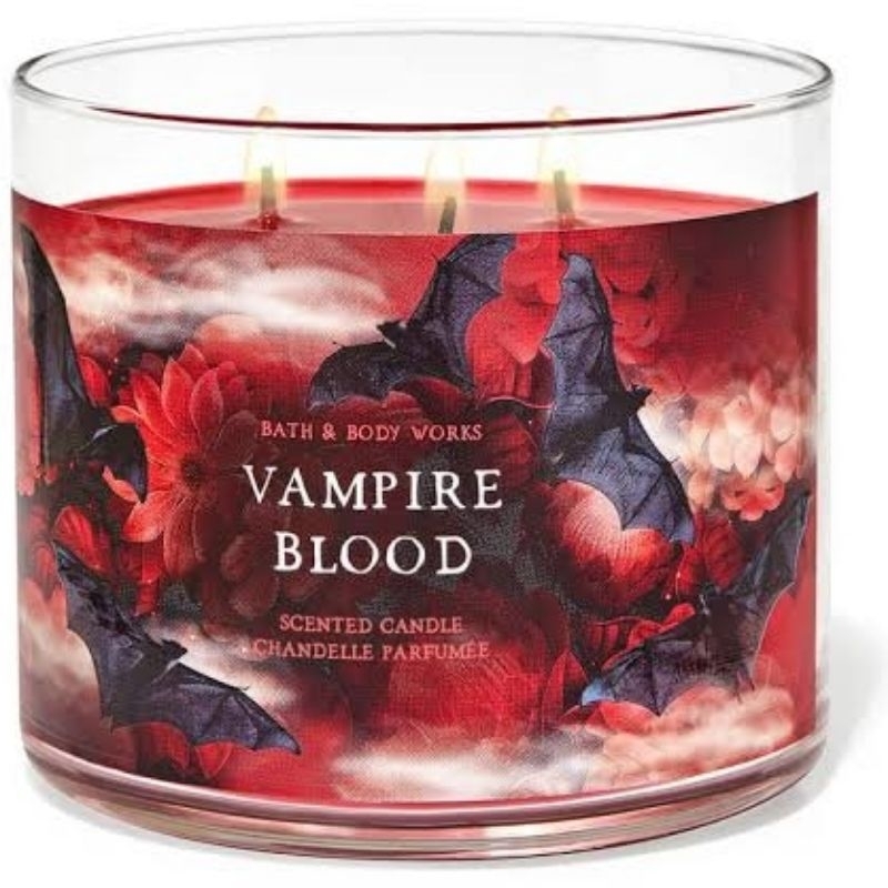 BATH &amp; BODY WORKS BBW VAMPIRE BLOOD 3-WICK SCENTED CANDLE 411 G LILIN WANGI 3 SUMBU UKURAN BESAR PENGHARUM RUANGAN