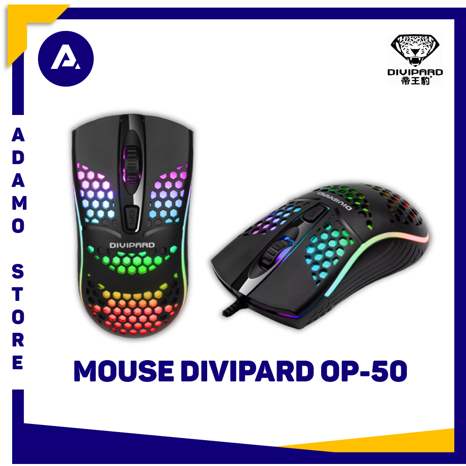 Mouse Gaming Honey Comb USB Divipard OP50 7 LED Lights