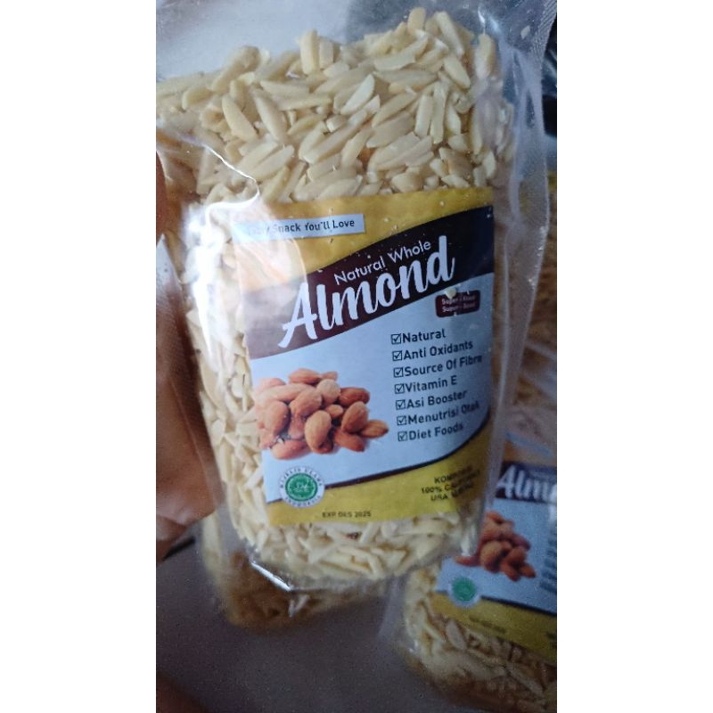 

Kacang Almond import potong 500gr mentah / raw almond / almond california / almond potong panjang # kacang almon murah
