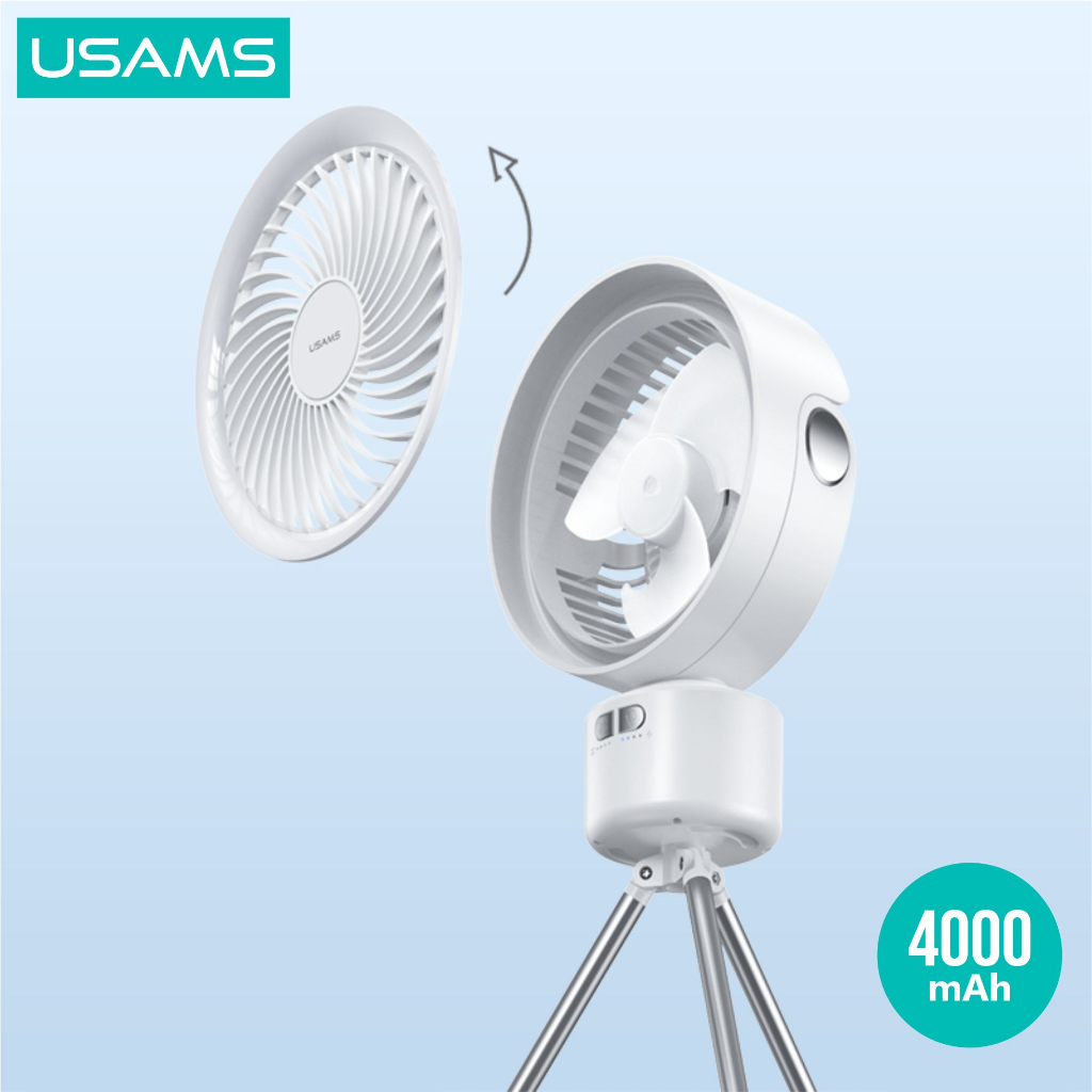 USAMS ZB258 Multi-functional Outdoor Fan with Adjustable Light 4000mAh