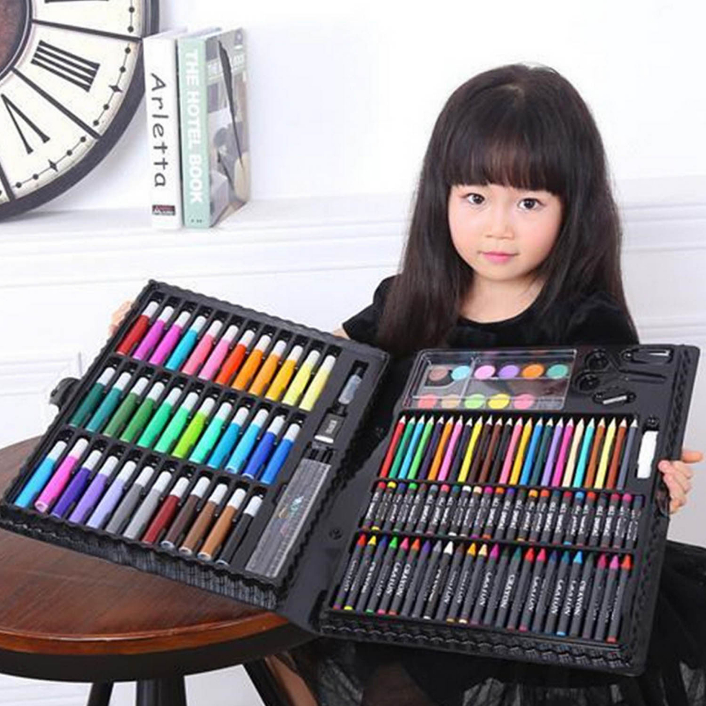 [COD] 150 Pcs Pensil Warna Art Set Full Crayon Anak Alat Seni Lukis Gambar