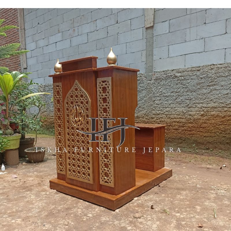 MIMBAR PODIUM MINIMALIS JATI_MIMBAR PODIUM DUDUKAN KAYU JATI