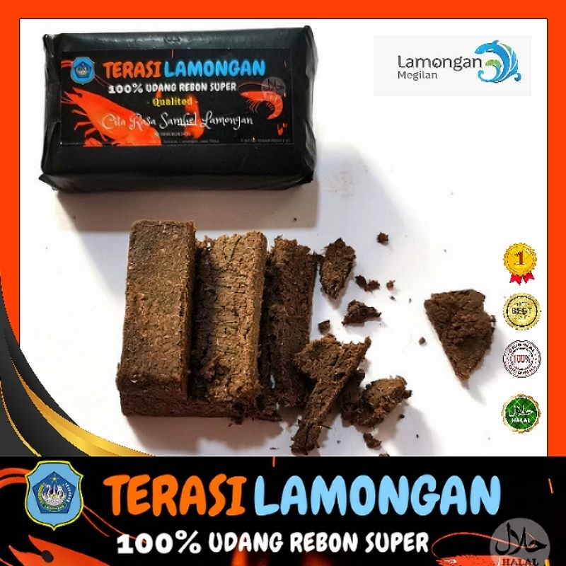 

Terasi Lamongan | Terasi Khas Pecel Lele Lamongan | 1KG - 100gr / Trasi / Belacan / Terasi Udang