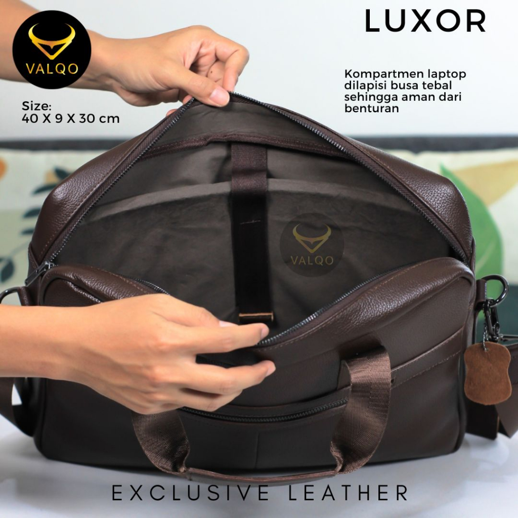 [VALQO] New LUXOR Tas kulit Tas Laptop Tas Kerja Kantor Pria Wanita Messenger Sling Selempang Tote bag