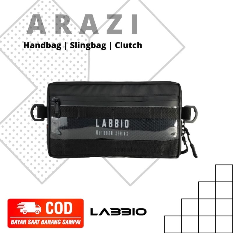 Clutch Pria Warna Hitam Multifungsi Sling bag Handbag clutch bag Tas Selempang Premium LABBIO ARAZI