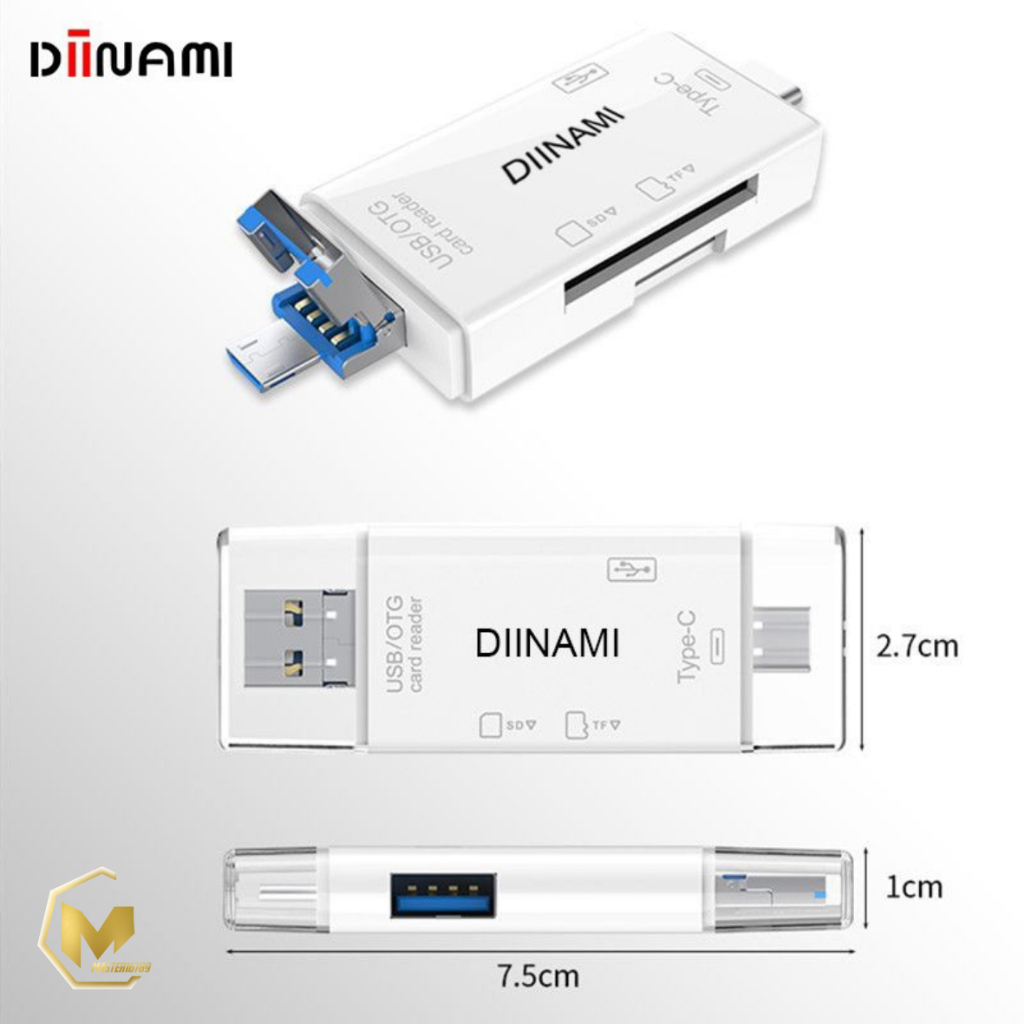 DIINAMI High Speed 6 in 1 OTG Card Reader USB 3.0 SD TF Micro SD Card Reader Type C Micro OTG Card Reader MA4978