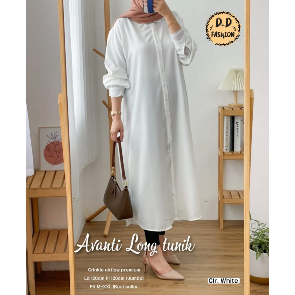 Avanti Long Tunik Crincle Airflow Premium Original Produk By Boyazi