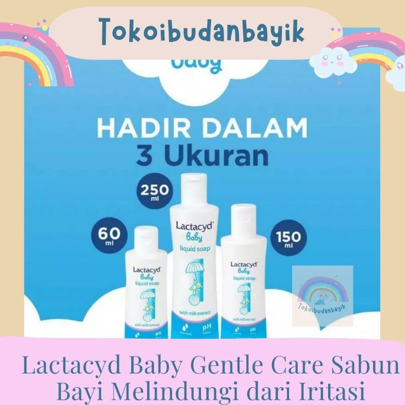 Lactacyd Baby Gentle Care 60ml,250ml  - SabunBayi Melindungi dari Iritasi