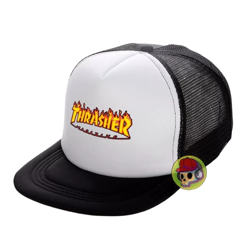 Topi Trucker Baseball Cap Snapback Mesh Model THRASHER