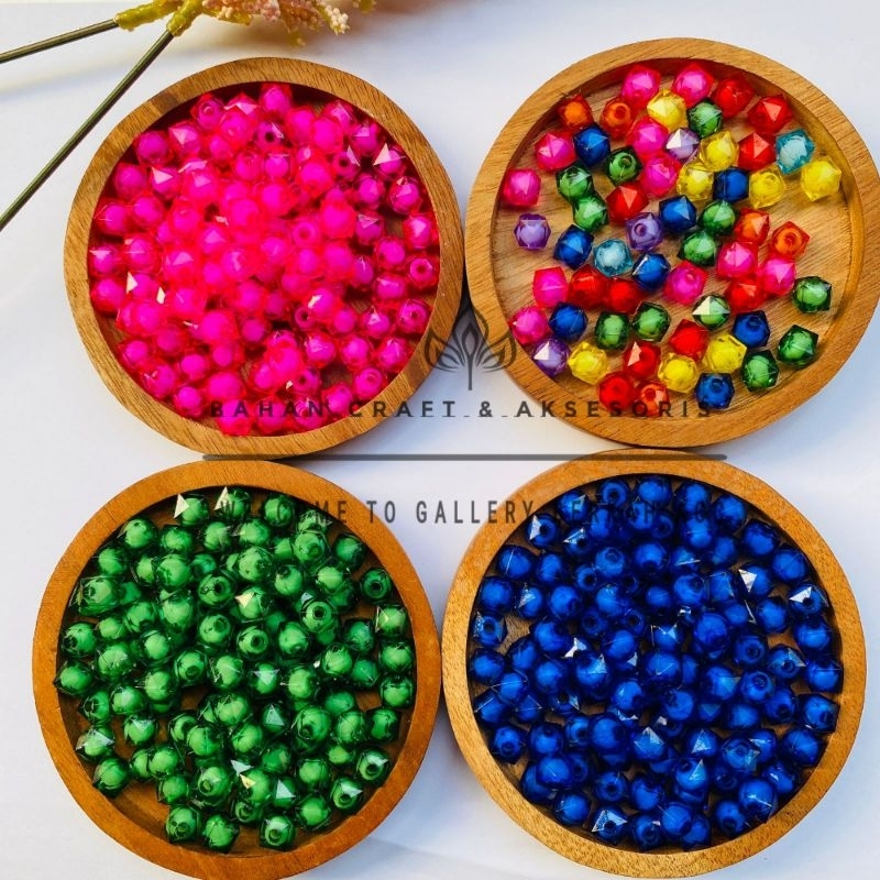 [ 50 pcs] Manik Manik Akrilik Bentuk Kristal Bahan Membuat Kerajinan DIY