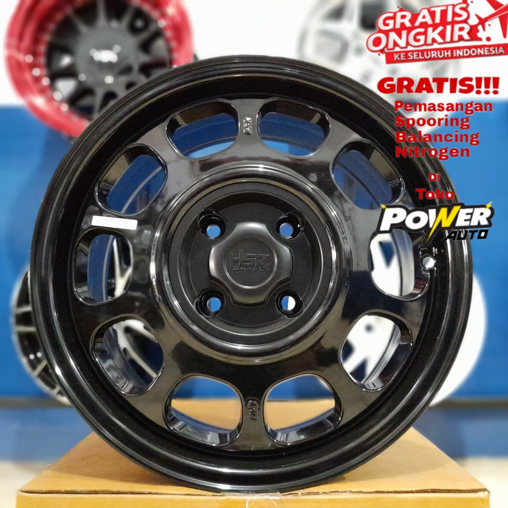 pelag klg 9100 hsr ring 15 glossy black hole 4x114,3 untuk xenia livina kijang
