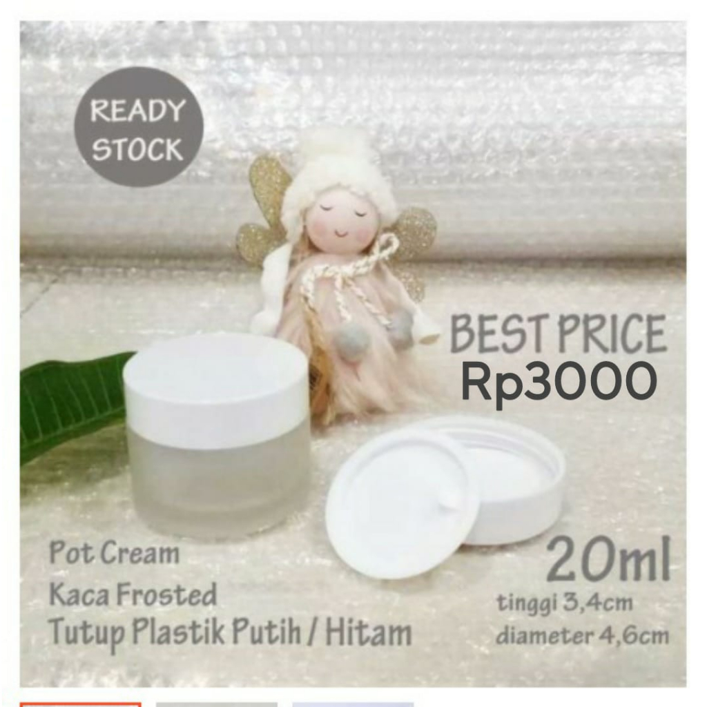 Pot Cream Kaca 20ml Wadah Makeup 20gr Botol Jar skincare Pot Krim Kulit Perawatan kulit Jar Kaca 20 